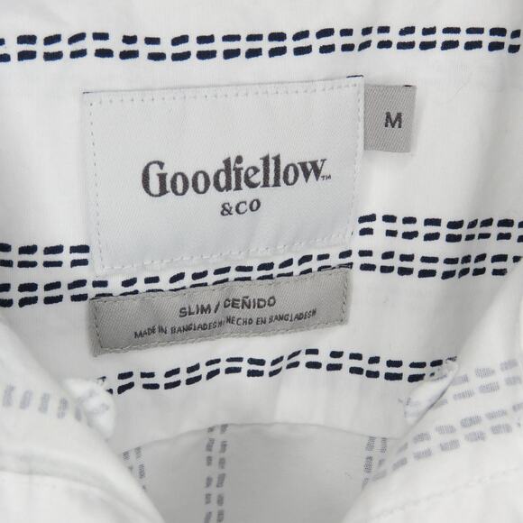Goodfellow & Co. Slim Casual Button Up Striped Shirt Short Sleeve Medium - Picture 4 of 6